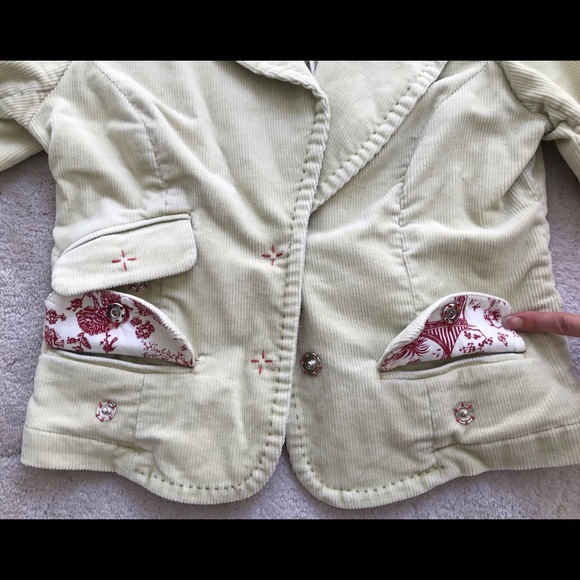 ANTHROPOLOGIE Cordoroy Blazer, Mint - Picture 3 of 8